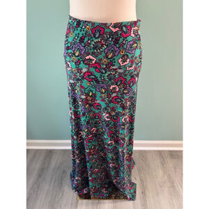 Women's LuLaRoe Maxi Skirt Size S Green Floral